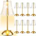 Bornerwhite 8 Pcs Cordless Table Lamp Rechargeable Touch Lamp, Gold Flower