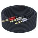 20ft Insert Cable, 1/4 inch TRS Stereo to Dual 1/4 inch TS Mono Insert Cable Y-Splitter Stereo Breakout Cable Patch Audio Cable