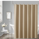 Dynamene Beige Fabric Shower Curtain - Waffle Textured Heavy Duty Cloth Shower Curtains for Bathroom, 256GSM Hotel Spa Luxury Weighted Bath Curtain Set with 12 Plastic Hooks,72x72, Beige/Khaki 