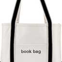 Santa Barbara Design Studio Tote Bag For Women Luxe Canvas Shoulder Bag with Handles and Exterior Pocket, (Medium)