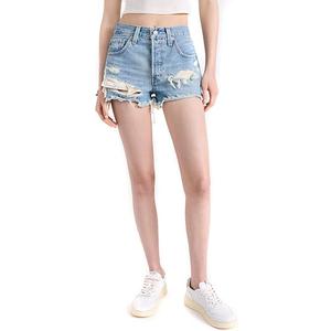 Levi's Women's 501 Original Shorts  (Large, Blue)