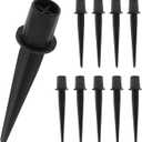 RTNLIT Metal Solar Light Stakes Replacement, Outdoor Ground Spikes for Garden Landscape Yard Pathway Patio Lamp Pole, 0.75 x 5.3 inch (Pack of 10, Black)