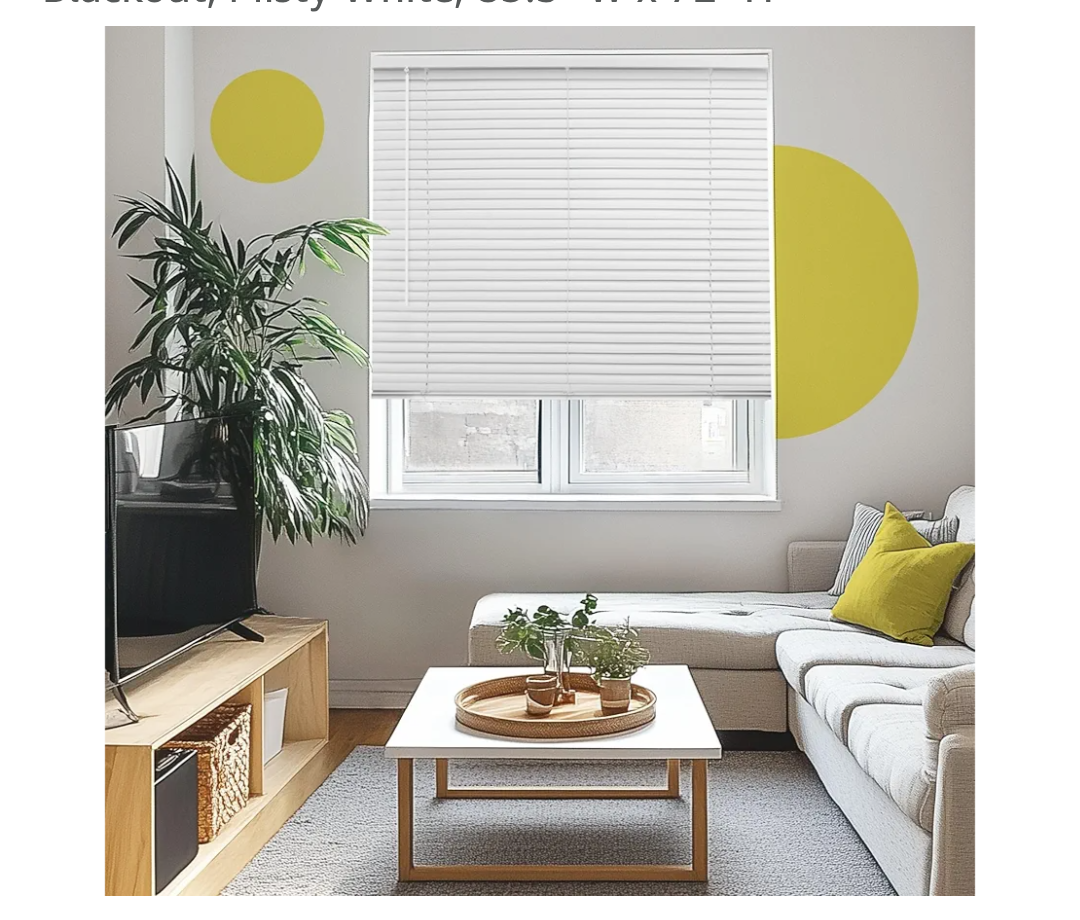 Blinds for Windows, Mini Blinds, Window Blinds, Door Blinds, Blinds & Shades, Camper Blinds, Mini Blinds for Windows, Horizontal Window Blinds, Blackout, Misty White, 83.5" W x 72" H
