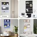 Vuzvuv 8 pcs Bulletin Board Bar Strips No Adhesive Backing with Glue Points Self Adhesive Cork Board for WallFelt Pin Board for SchoolOffice Decor(Black White Grey)