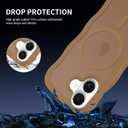 Cute Wave Design Case for iPhone 17, MagSafe Compatible, 16FT Military Protection, Translucent Matte TPU Shockproof Cover,Brown