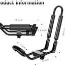 DRSPORTS 2 Pairs Heavy Duty Universal J-Bar Kayak Rack Roof Top Carrier for Kayak Canoe Paddle Boat Mounted on Car SUV, Car and Truck Crossbar with 4 pcs Tie Down Straps