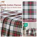 Comfort Spaces Cotton Flannel Sheets Queen Size, Ultra Soft Flannel Sheet Set with 14" Elastic Pocket , Plain Print Warm Flannel Bedding, Scottish Plaid Red 4 Piece