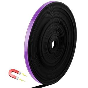 AmazingSpark Magnetic Tape Roll Thin Strips, 0.39 Inch x 66 Feet Magnetic Board Dividers Whiteboard Graphic Decorative Tape Marking Line for Classroom Office Art Accessories(Purple)