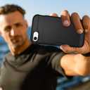 for Apple iPhone SE (2022) /SE (2020) / 8/7 Case with Credit Card Holder, Wallet Case Slide Cover Dual Layer Hard PC Rubber Cover Phone Case for iPhone 7 8 SE2 SE3 4.7' Black