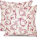DFXSZ Easter Pillow Covers 18x18 Set of 2 Easter Rabbit Decor for Throw Pillows Covers Spring Farmhouse Pillow Covers Decor Couch Living Room TH135B18