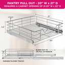 HOLDN STORAGE Pull Out Cabinet Organizer, Slide Out Drawer for Kitchen Cabinets & Pantry, Roll Out Shelf for Pots, Pans & Under Sink Storage, Heavy-Duty Full-Extension, 20"W x 21"D x 5"H