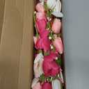 Valentines Day Decorations, 6 Pack Artificial Flowers 17inch Valentines Day Picks with Tulip Berry for Valentines Day Wedding Party Center Pieces Decoration (Red White)