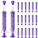 TrelaCo 20 Pack 10ml Oral Syringes with Cap for Liquid Plastic Syringe Without Needle Colored Measuring Dispensing Tools Individually Sealed for Pets Feeding(Purple)
