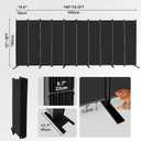 MAYOLIAH 10-Panel Black Room Divider 6ft Tall Indoor Folding Privacy Screen