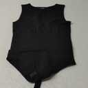 Women's Tummy Control Shapewear Bodysuit High Neck Seamless Body Shaper Sleeveless Racerback Thong Body Suit Tank (Medium-Large, Black)