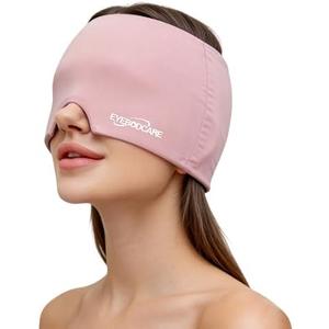 Migraine Relief Cap, Pink, 1 Count | Reusable, Hot & Cold Therapy, Odorless Gel Ice Head Wrap, One Size Fits All