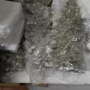 Set of 3 Silver Glittered Christmas Trees, Sculpted Woodland Trees, 6.25 Inches to 9.5 Inches High