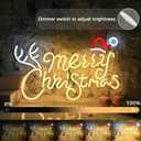 Britrio Merry Christmas Neon Sign Christmas Party LED Neon Light Wall Decoration for Bedroom Holiday Business Store Window Home Decor Hanging Ornament Xmas Gift Indoor 5V USB 15.75 Warm White