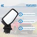 Right Passenger Side Mirror Compatible With 2019-2025 Chevy Silverado 1500 With Power Glass Manual Folding Heated Temperature Sensors Without Turn Signal Chrome Replace#GM1321583(7Pins）