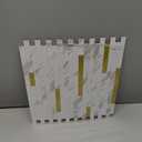 Art3d 10-Sheet Peel and Stick Stone Overlay Kitchen Backsplash Tile - Volakas White Embellished with Metal Gold (11.7" x 12")