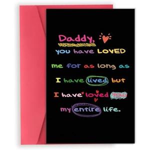 OJsensai Comfort Fathers Day Card, Fathers Day Gift from Daughter Son Kids, Gifts for Dad Who Wants Nothing, Father's Day Gift for Daddy, Pack of 5