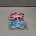 Vvinca Kids Goggles with Comfort Fabric Strap, Kids Swim Goggles Wide View Anti-Fog/UV No Leaking Swimming Goggles for 3-14 (03-blue & Pink)