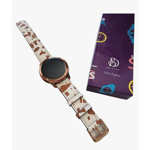 DSAAplus Furry Cow Leather Band For Samsung Galaxy Watch 6 5 40mm 44mm/ Galaxy Watch 5 Pro 45mm Band Galaxy Watch 4 40mm 44mm/ Active 2 40mm 44mm Bands 20mm Watch Strap