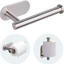 Toilet Paper Holder - Self Adhesive Toilet Paper Holder Wall Mount for Bathroom, SUS 304 Stainless Steel Command Strip Toilet Paper Roll Holder Stick On Wall, No Drilling - Brushed Nickel