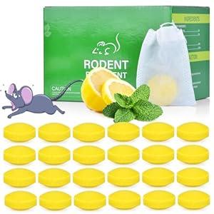 Mouse Rodent Repellent, Natural Deterrent for Kitchen, Warehouse, Car, Indoor, Outdoor, Safe for Pets & Family