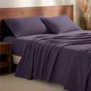 Bare Home Flannel Sheet Set 100% Cotton, Velvety Soft Heavyweight - Double Brushed Flannel - Deep Pocket (Queen, Eggplant)