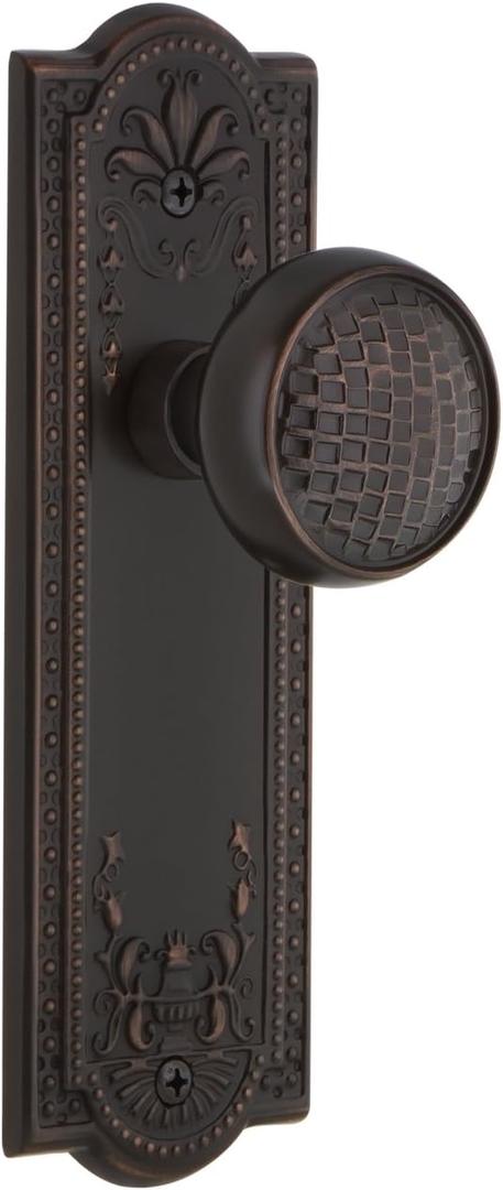 Nostalgic Warehouse Meadows Plate Single Dummy Craftsman Door Knob in Timeless Bronze