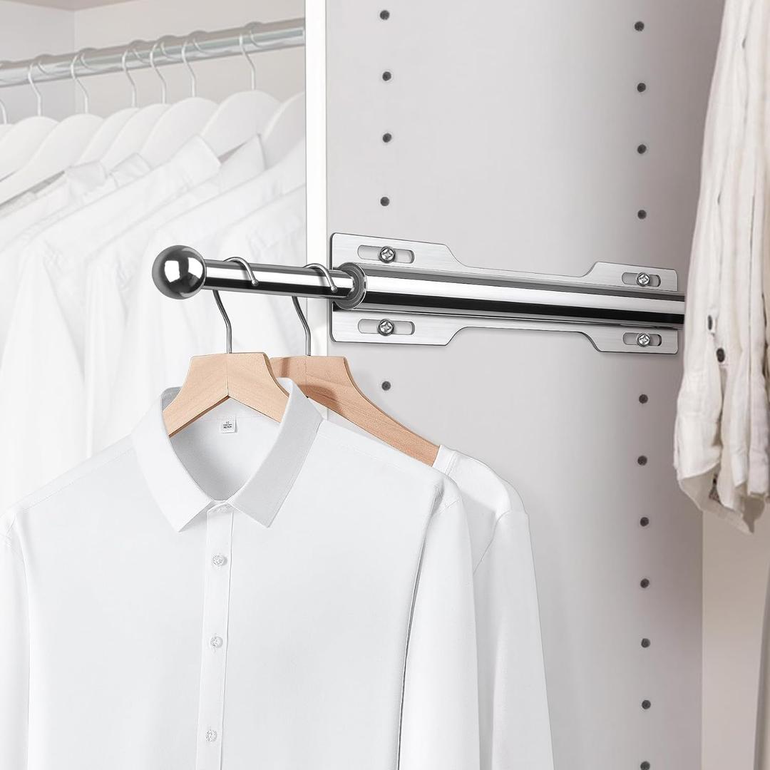FIRJOY 12" Valet Rod for Closet Pull Out (1 Pack, Chrome)