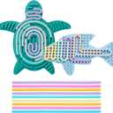 2 Pack Sensory Activity Board with 20 Random-Color Strings, Double-Sided Silicone Sensory Fidget Toy for Kids and Adults with Autism, ADHD, Silent, Stress Relief, Calming, Focus, Gift for Girls Boys