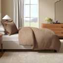 Great Bay Home 100% Natural Cotton Duvet Cover Set, King/California King Size - Honeycomb Waffle Brown Duvet Cover with Button Closure & 2 Pillow Shams - Boho Bedroom Decor (Clay)