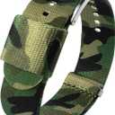 BARTON Elite NATO Style Watch Strap - 18mm, 20mm, 22mm or 24mm - Seat Belt Nylon Watch Bands (Classic Camouflage)