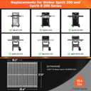 7637 9MM Grill Parts for Weber Spirit E210, E220, S210, S215, Spirit 200 & GS4 Spirit II E210, Spirit II E220 Series with Front-Mounted Control, 17.5'' SUS304 Stainless Steel Grates for Weber 7637