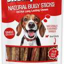 Chomp'ems Naturally Delicious Bully Sticks - Long Lasting No Hide Dog Chews - No Artificial Flavors, Colors, Or Preservatives - Protein Rich Alternative to Rawhide, 8 Oz. (EXP 05/16/26)