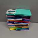 qiqee 100Pcs Paper Gift Bags with Handles - 4.5"2.5"6" Mini Party Favor Bags - 24 Solid Colors