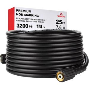 YAMATIC Pressure Washer Hose 25FT 1/4" Kink Resistant M22 Brass Fitting Power Washer Hose Replacement for Ryobi, Troy Bilt, Greenworks, CRAFTSMAN & More High PressureWashers, 3200 PSI