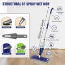 Microfiber Spray Mop for Floors Cleaning: Wet Dry Hardwood Floor Mops with 3 Washable Reusable Pads for Swiffer Powermop - Flat Mop with Sprayer for Tile Wood Laminate Vinyl Marble