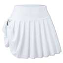 SANGTREE Girl's Pleated Tennis Skorts Skirts, High Waisted Running Golf Athletic Mini Skirt with Shorts Pockets, Quick-Dry White, 11-12 Years = Tag 160 (White)