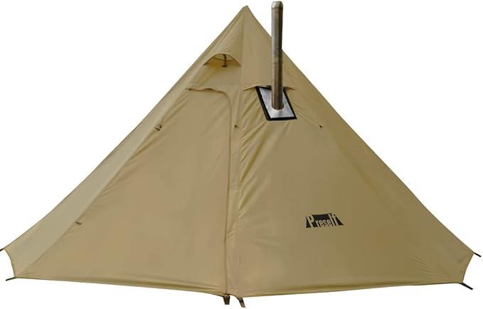PRESELF 2-3 Person Tipi Hot Tent Version2 with Stove Jack, for Hunting Bushcraft, Lightweight, Standing Room, Teepee Backpacking Camping Hiking, T1 Large