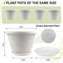 Plastic Flower Pots Planters For Indoor Plants, 4 Pack 16 Inch White Plant Pots With Drainage Hole & Tray, Modern Decorative Large Plant Pot With Saucer For Indoor Outdoor Plants Garden House Planter
