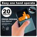 5 x Cigarette Case, Woven Pattern with Elastic Switch, Up to 20 Cigarettes for 85mm King Size (Grayish Cyan)