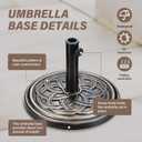 HealSmart 24Lbs Heavy Duty Umbrella Base Outdoor Round Patio Umbrella Stand for Lawn, Deck, Poolside, Bronze