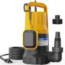 Acquaer 1HP Sump Pump Submersible 4345GPH Water Pump with Automatic Float Switch for Water Removal in Hot Tubs, Pools, Basements, and Garden Ponds