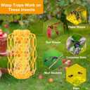 Sancodee 3 Pack Upgraded Wasp Trap Outdoor Hanging, Carpenter Bee and Hornet Catcher, Reusable Yellow Jacket Trap with Bait Reservoir, Bee Killer and Wasp Catcher for Outside (Orange)