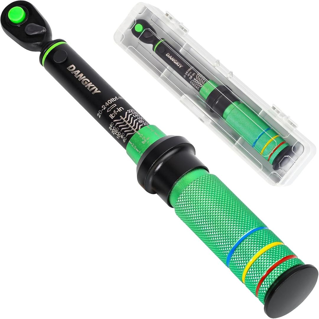 Torque Wrench, 1/4-Inch Lightweight Dual-direction Drive Click Torque Wrench 20-240IN.LB/2.3-27.1N.M, 72 tooth High Precision Bike Torque Wrenches with Dual Range Scales for bicycle
