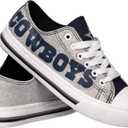 FOCO Dallas Cowboys NFL Womens Glitter Low Top Canvas Shoes - 9