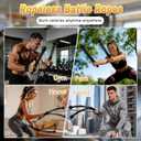 Cordless Battle Rope, Weighted Ropeless Battle Ropes for Home Gym. Battle Ropes Suitable for Strength Training, HIIT, and Joint-Friendly Cardio Exercises, Fitness Levels.Black 17.3"